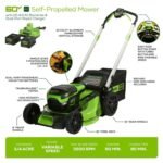 Greenworks 60V 21″ Brushless Self-Propelled Battery Powered Lawn Mower + (2) 4.0Ah Batteries & Dual Port Charger - Image 5