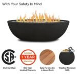 Real Flame 48.25 in. x 28.25 in. Riverside Oval Propane Gas Fire Bowl, Shale - Image 3