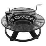 Red Mountain Valley 47 in. Wood-Burning Fire Pit with Adjustable BBQ Grate, Geometric - Image 6