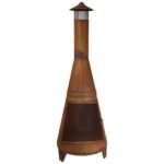 Sunnydaze 70″ Rust Patina Finish Steel Wood-Burning Chiminea with Spark Screen - Image 2