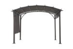 Pergola, Outdoor Steel Arched Pergola with Adjustable Canopy - Image 2