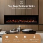 Modern Ember Highmark 60-Inch Smart Linear Electric Fireplace, WiFi & 10-Color Flames - Image 5