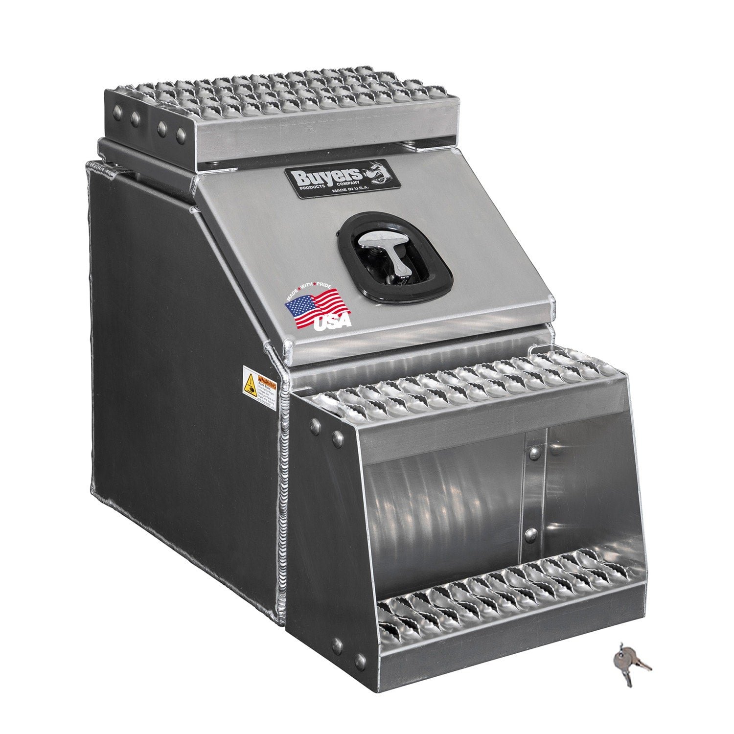 Buyers Products 28-in x 24-in x 19-in Smooth Aluminum Step Box Truck Tool Box 1705285