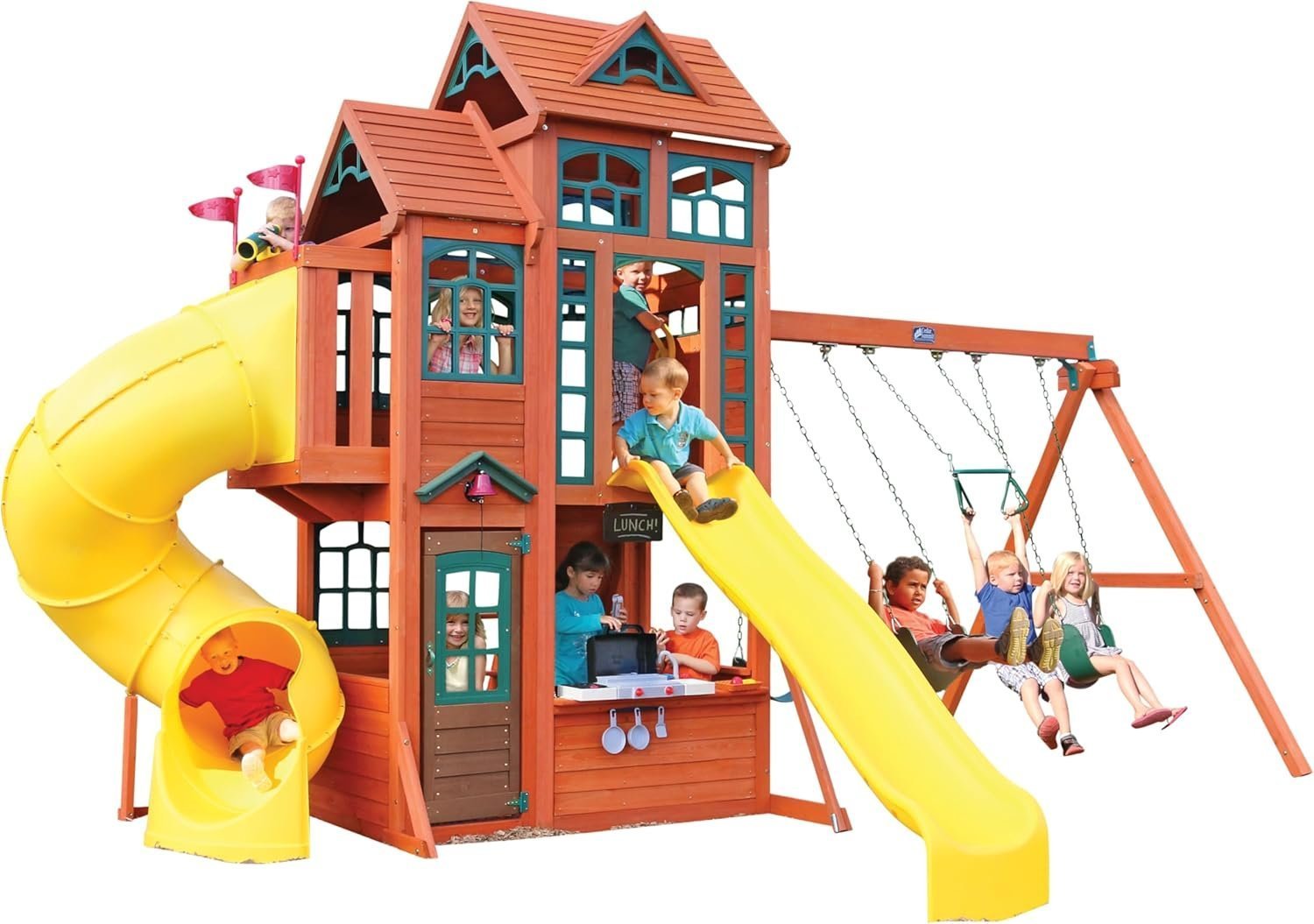 71FgMDXmRassasL._AC_SL1500.jpg KidKraft Canyon. Ridge Swing Set - Image 1