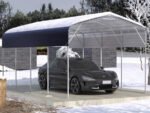 11x19FT Heavy Duty Metal Carport | Galvanized Outdoor Shelter for Cars, Boats & Parties - Image 3