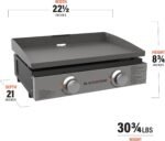 Blackstone 22″ Portable Tabletop Griddle – Dual Burner Flat Top Grill, 24,000 BTU Propane with Stainless Steel Faceplate & Rear Grease System - Image 10