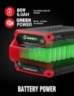 PowerSmart HB2805A 80V 24-Inch Self-Propelled 2-Stage Cordless Snow Blower with 6.0Ah Battery & Charger - Image 4