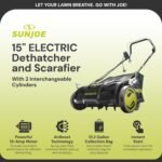 Sun Joe AJ805E 13A Electric Dethatcher & Scarifier, 15 in. - Image 2