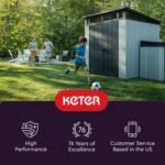Keter Manor 4×6 Resin Outdoor Storage Shed Kit-Perfect to Store Patio Furniture, Garden Tools Bike Accessories, Beach Chairs and Lawn Mower, Grey & White - Image 11