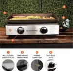 Blackstone 22″ Portable Tabletop Griddle – Dual Burner Flat Top Grill, 24,000 BTU Propane with Stainless Steel Faceplate & Rear Grease System - Image 9