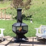 Sunnydaze 57″ 360-Degree View Steel Wood-Burning Chiminea with Grate, Poker, and Cover