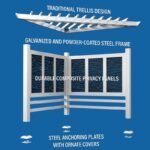 Richmond Modern Metal Steel Pergola with Canopy - Image 5