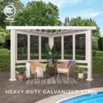 Richmond Modern Metal Steel Pergola with Canopy - Image 6