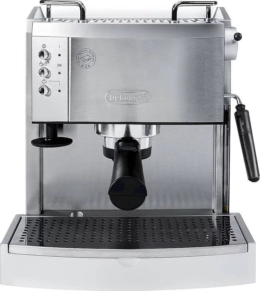 De’Longhi – Espresso Machine with 15 bars of pressure, Milk Frother and removable water tank – Stainless Steel