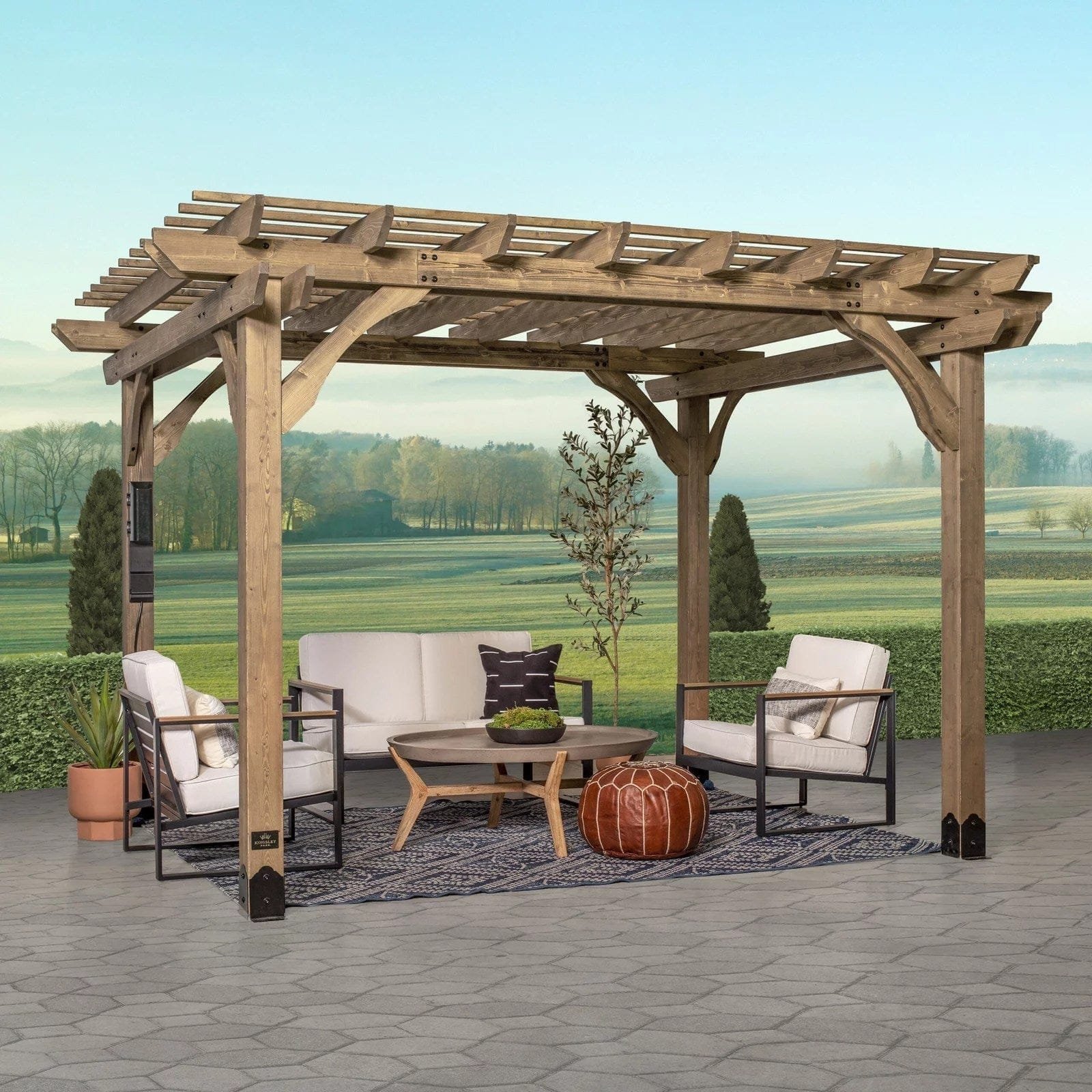 img-1486.jpg Fairhaven Pergola Rustic Finish 12 x 10 - Image 1