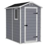 Keter Manor 4 ft. W x 6 ft. D Vertical Resin Outdoor Storage Shed Ideal For Patio Installation Included